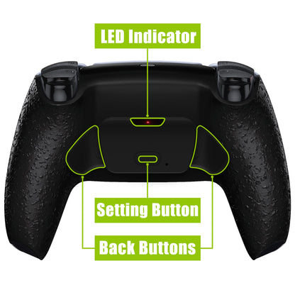 eXtremeRate Retail Textured Black Back Paddles Remappable Rise Remap Kit with Upgrade Board & Redesigned Back Shell & Back Buttons Attachment for ps5 Controller BDM-010 & BDM-020 - XPFP3040G2