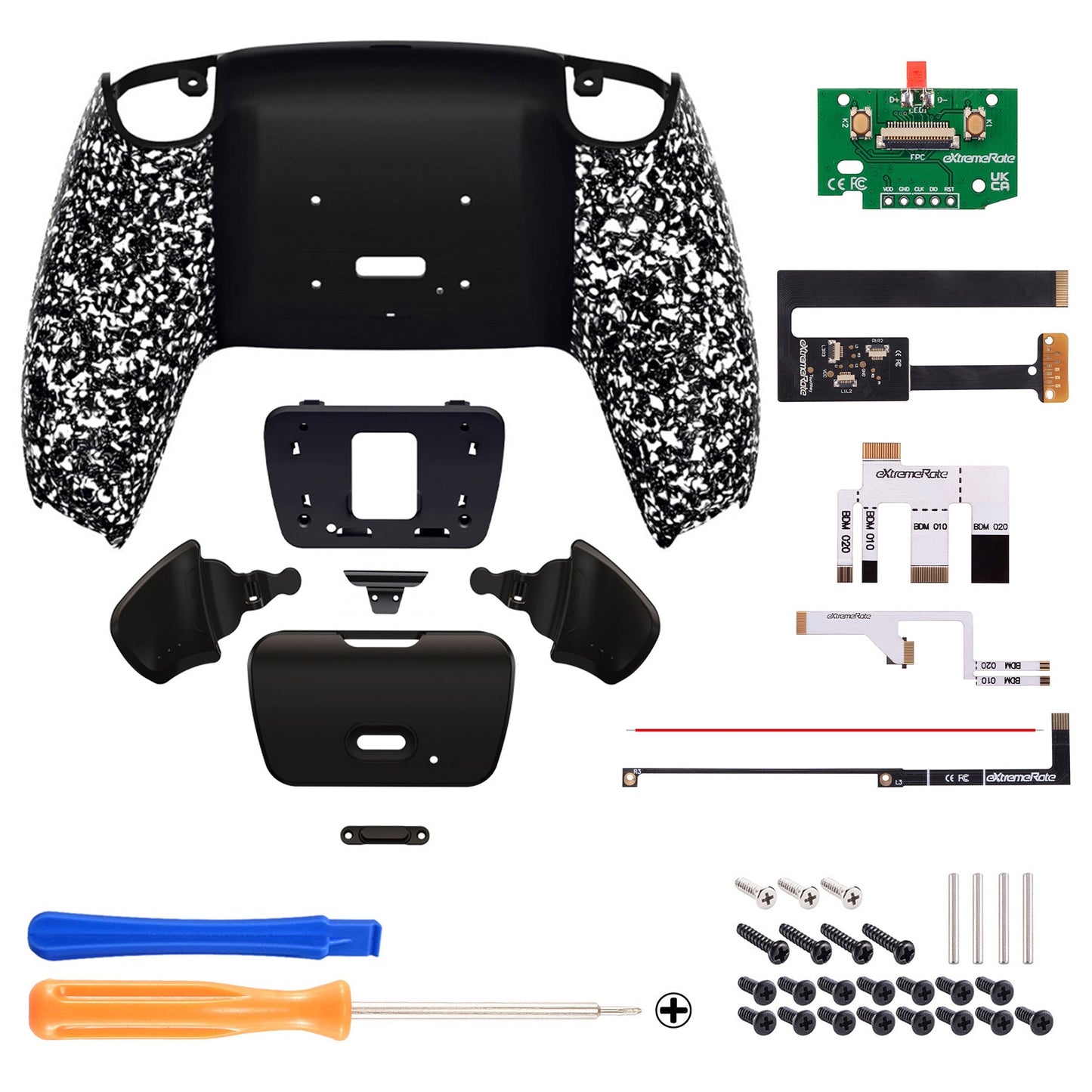 eXtremeRate Remappable Rise Remap Kit for PS5 Controller BDM-010 & BDM-020 - Textured White eXtremeRate