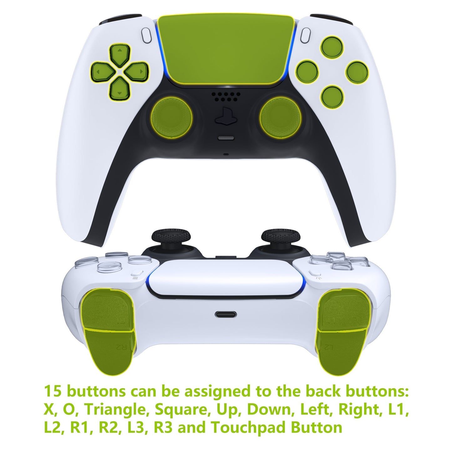 eXtremeRate Retail Textured White Back Paddles Remappable Rise Remap Kit with Upgrade Board & Redesigned Back Shell & Back Buttons Attachment for ps5 Controller BDM-010 & BDM-020 - XPFP3041G2