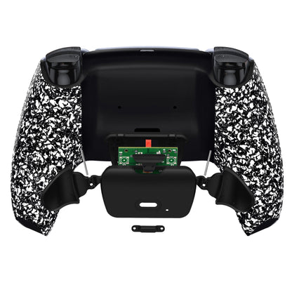 eXtremeRate Retail Textured White Back Paddles Remappable Rise Remap Kit with Upgrade Board & Redesigned Back Shell & Back Buttons Attachment for ps5 Controller BDM-010 & BDM-020 - XPFP3041G2