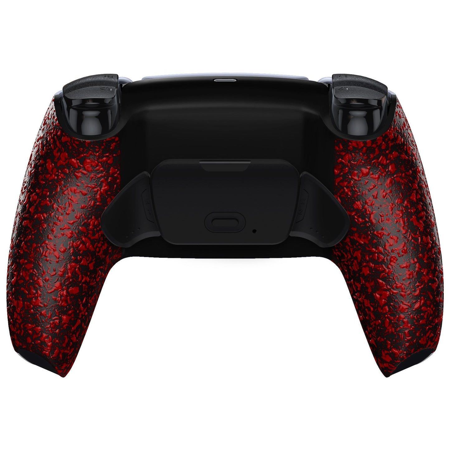 eXtremeRate Retail Textured Red Back Paddles Remappable Rise Remap Kit with Upgrade Board & Redesigned Back Shell & Back Buttons Attachment for ps5 Controller BDM-010 & BDM-020 - XPFP3042G2