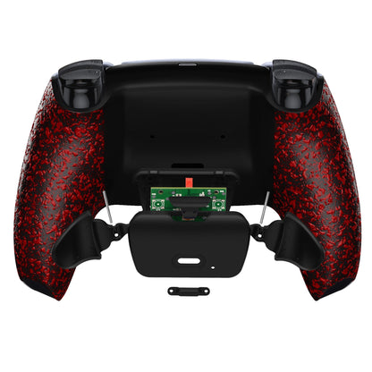 eXtremeRate Retail Textured Red Back Paddles Remappable Rise Remap Kit with Upgrade Board & Redesigned Back Shell & Back Buttons Attachment for ps5 Controller BDM-010 & BDM-020 - XPFP3042G2