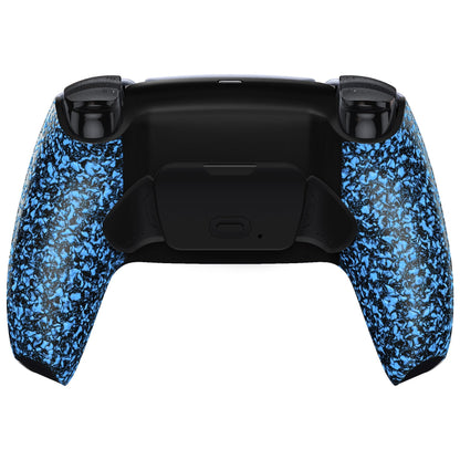 eXtremeRate Retail Textured Blue Back Paddles Remappable Rise Remap Kit with Upgrade Board & Redesigned Back Shell & Back Buttons Attachment for ps5 Controller BDM-010 & BDM-020 - XPFP3043G2