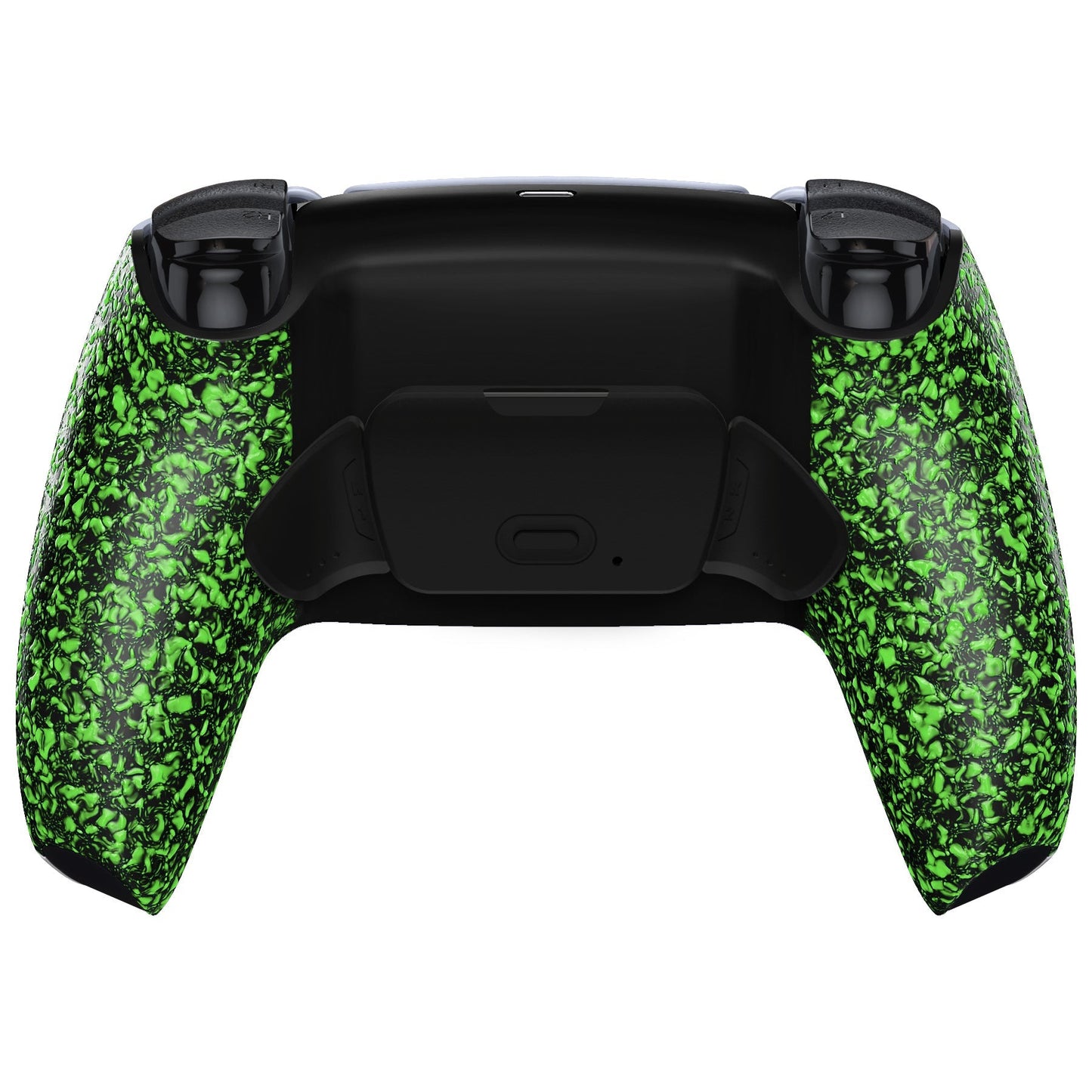 eXtremeRate Retail Textured Green Back Paddles Remappable Rise Remap Kit with Upgrade Board & Redesigned Back Shell & Back Buttons Attachment for ps5 Controller BDM-010 & BDM-020 - XPFP3044G2