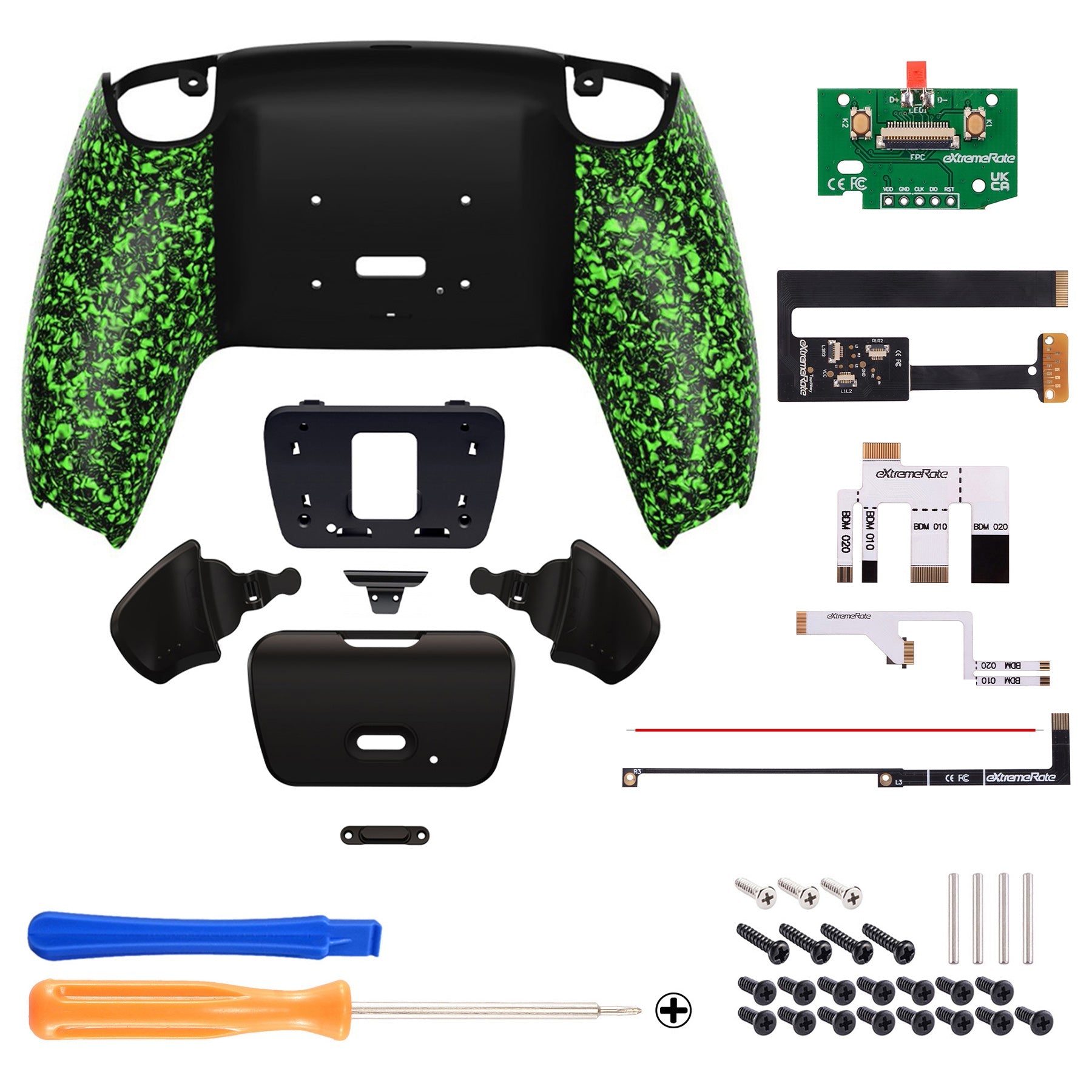 eXtremeRate Remappable Rise Remap Kit for PS5 Controller BDM-010 & BDM-020 - Textured Green eXtremeRate