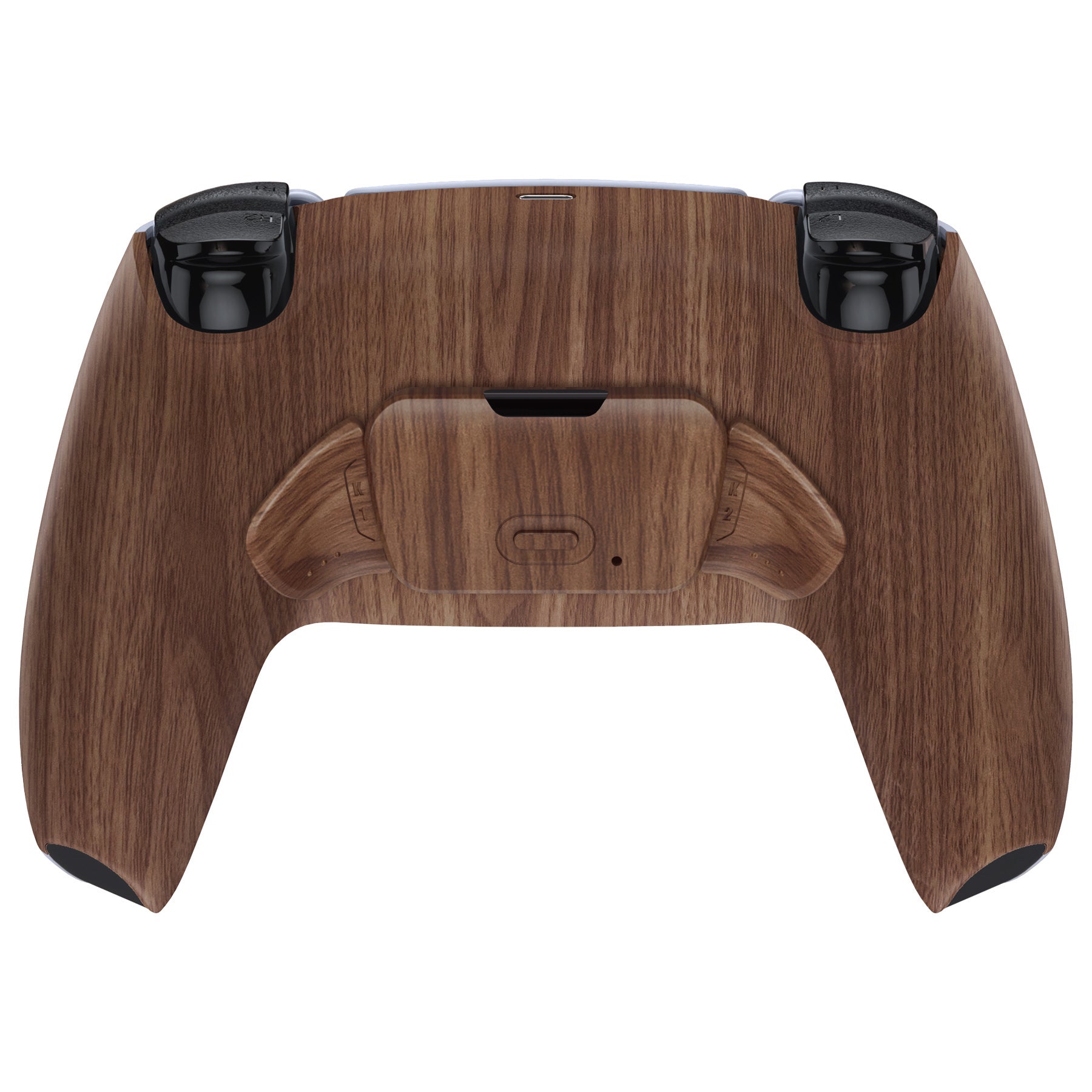 eXtremeRate Retail Wood Grain Back Paddles Remappable Rise Remap Kit with Upgrade Board & Redesigned Back Shell & Back Buttons Attachment for PS5 Controller BDM-010 & BDM-020 - XPFS2001G2