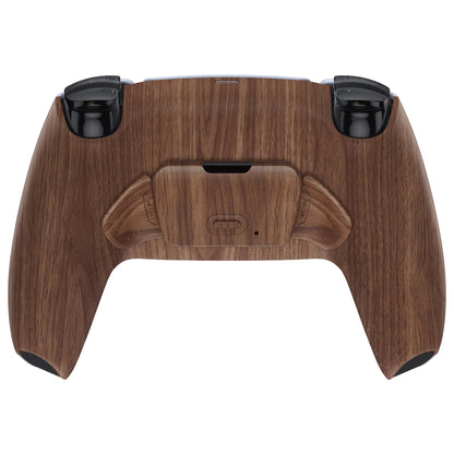 eXtremeRate Retail Wood Grain Back Paddles Remappable Rise Remap Kit with Upgrade Board & Redesigned Back Shell & Back Buttons Attachment for PS5 Controller BDM-010 & BDM-020 - XPFS2001G2