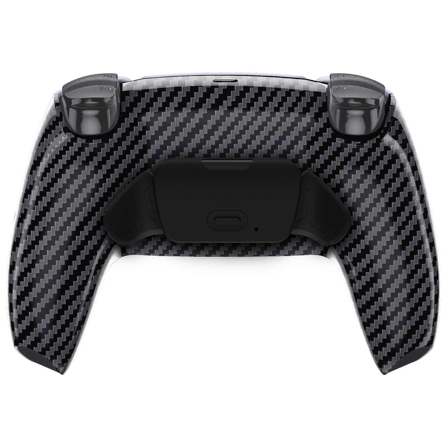 eXtremeRate Retail Graphite Carbon Fiber Pattern Back Paddles Remappable Rise Remap Kit with Upgrade Board & Redesigned Back Shell & Back Buttons Attachment for PS5 Controller BDM-010 & BDM-020 - XPFS2002G2