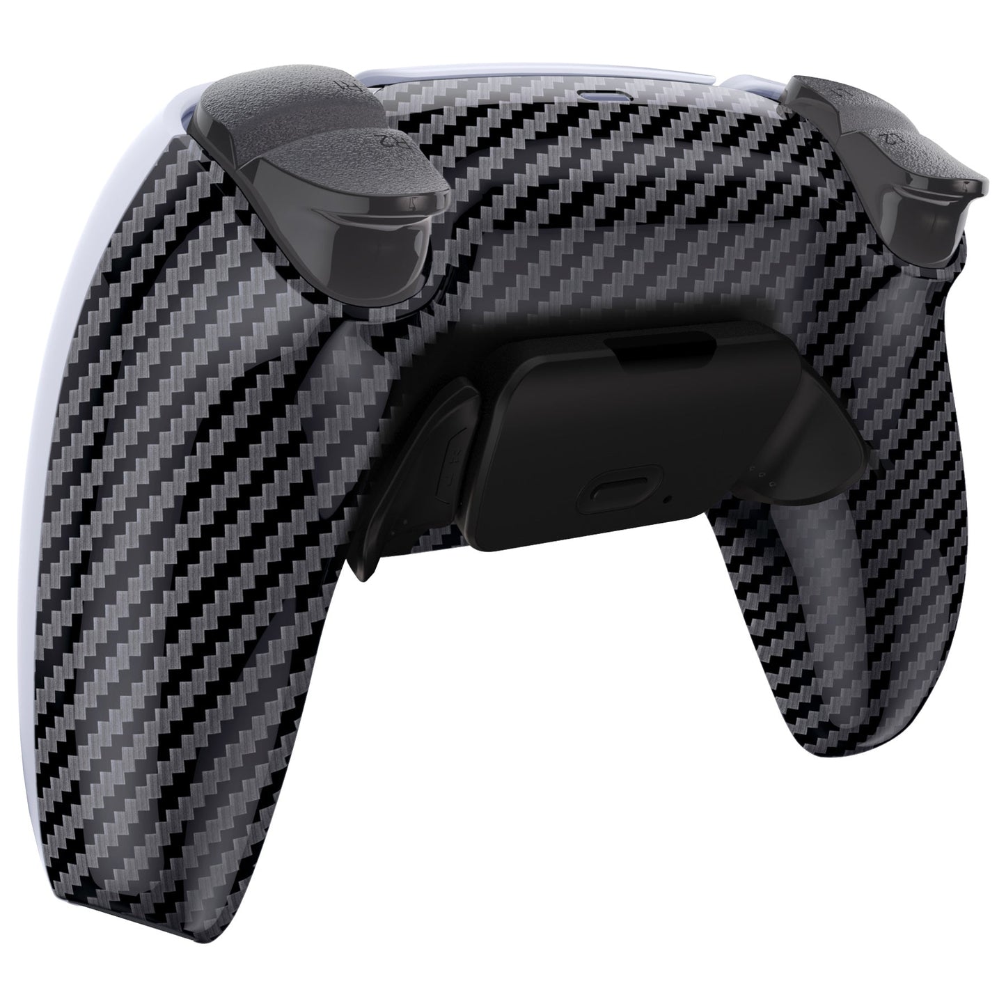 eXtremeRate Retail Graphite Carbon Fiber Pattern Back Paddles Remappable Rise Remap Kit with Upgrade Board & Redesigned Back Shell & Back Buttons Attachment for PS5 Controller BDM-010 & BDM-020 - XPFS2002G2