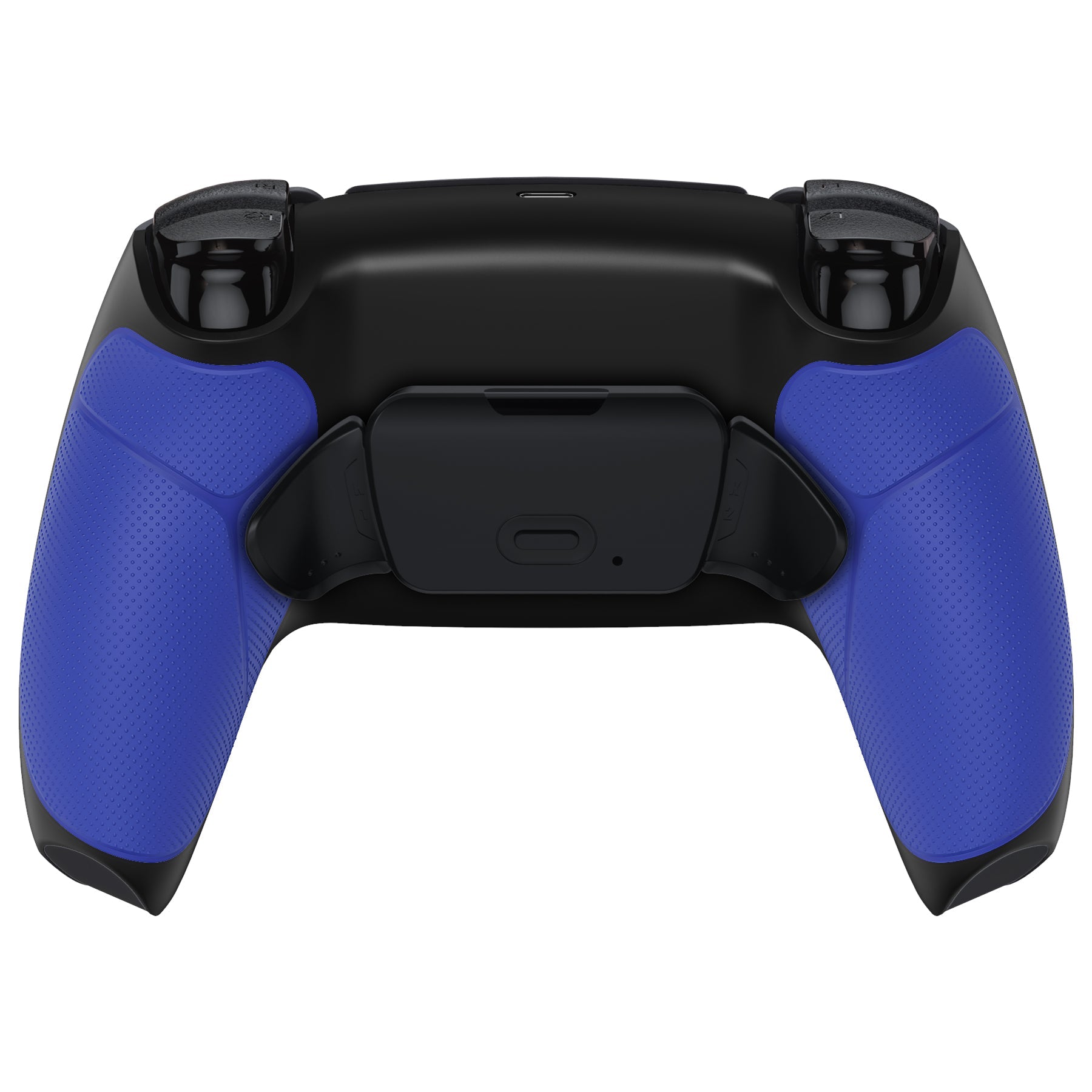 eXtremeRate Retail Blue Rubberized Grip Back Paddles Remappable Rise Remap Kit with Upgrade Board & Redesigned Back Shell & Back Buttons Attachment for PS5 Controller BDM-010 & BDM-020 - XPFU6003