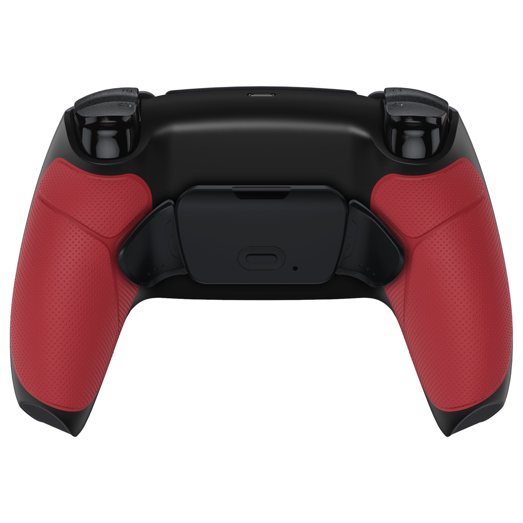 eXtremeRate Retail Red Rubberized Grip Back Paddles Remappable Rise Remap Kit with Upgrade Board & Redesigned Back Shell & Back Buttons Attachment for PS5 Controller BDM-010 & BDM-020 - XPFU6005