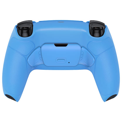 eXtremeRate Retail Starlight Blue Rubberized Grip Back Paddles Remappable Rise Remap Kit with Upgrade Board & Redesigned Back Shell & Back Buttons Attachment for PS5 Controller BDM-010 & BDM-020 - XPFU6006