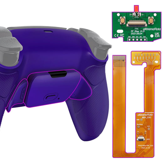 eXtremeRate Retail Galactic Purple Rubberized Grip Remappable RISE Remap Kit for PS5 Controller BDM-030, Upgrade Board & Redesigned Galactic Purple Back Shell & Back Buttons for PS5 Controller - Controller NOT Included - XPFU6007G3