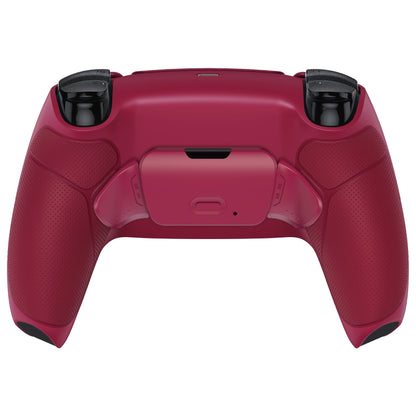 eXtremeRate Retail Cosmic Red Rubberized Grip Back Paddles Remappable Rise Remap Kit with Upgrade Board & Redesigned Back Shell & Back Buttons Attachment for PS5 Controller BDM-010 & BDM-020 - XPFU6008