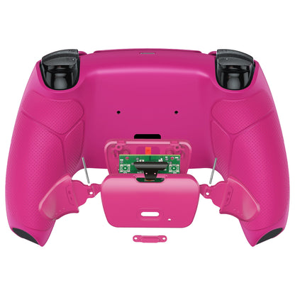 eXtremeRate Retail Nova Pink Rubberized Grip Back Paddles Remappable Rise Remap Kit with Upgrade Board & Redesigned Back Shell & Back Buttons Attachment for PS5 Controller BDM-010 & BDM-020 - XPFU6009