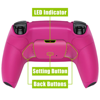 eXtremeRate Retail Nova Pink Rubberized Grip Remappable RISE Remap Kit for PS5 Controller BDM-030, Upgrade Board & Redesigned Nova Pink Back Shell & Back Buttons for PS5 Controller - Controller NOT Included - XPFU6009G3