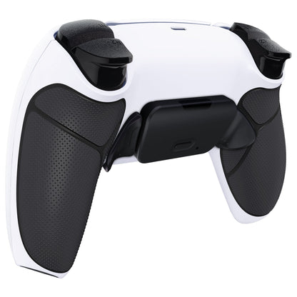 eXtremeRate Retail Rubberized White Black- Black Grip  Back Paddles Remappable Rise Remap Kit with Upgrade Board & Redesigned Back Shell & Back Buttons Attachment for PS5 Controller BDM-010 & BDM-020 - XPFU6010