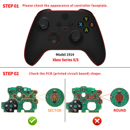 eXtremeRate Retail Multi-Colors Luminated D-pad Thumbsticks Start Back Sync ABXY Buttons for Xbox Series X/S Controller, 7 Colors 9 Modes DTF LED Kit for Xbox Series X/S Controller - Controller NOT Included - X3LED02