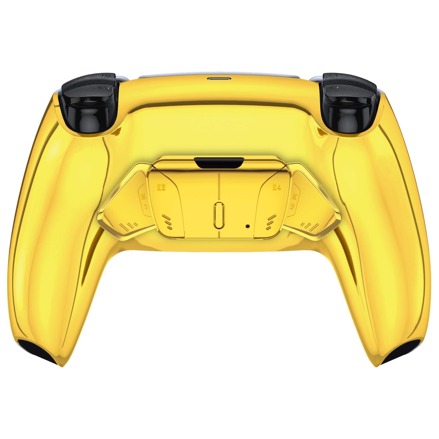 eXtremeRate Retail Chrome Gold Remappable RISE 4.0 Remap Kit for ps5 Controller BDM 010 & BDM 020, Upgrade Board & Redesigned Back Shell & 4 Back Buttons for ps5 Controller - Controller NOT Included - YPFD4001