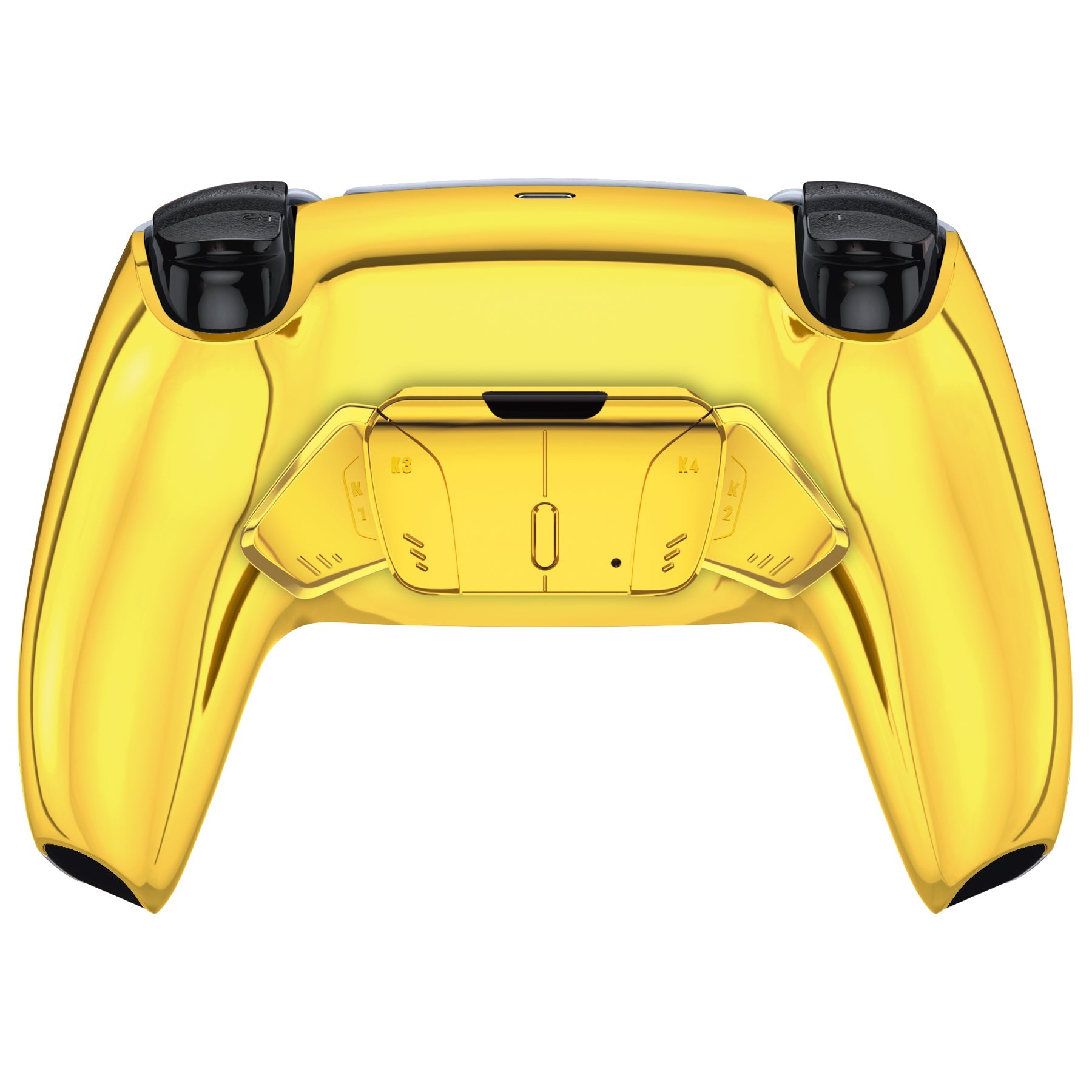 eXtremeRate Retail Chrome Gold Remappable RISE 4.0 Remap Kit for ps5 Controller BDM 010 & BDM 020, Upgrade Board & Redesigned Back Shell & 4 Back Buttons for ps5 Controller - Controller NOT Included - YPFD4001