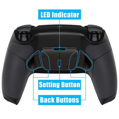 eXtremeRate Retail Rubberized Black Remappable Real Metal Buttons (RMB) Version RISE4 Remap Kit for PS5 Controller BDM 010 & BDM 020, Upgrade Board & Redesigned Back Shell & 4 Back Buttons for PS5 Controller - YPFJ7001