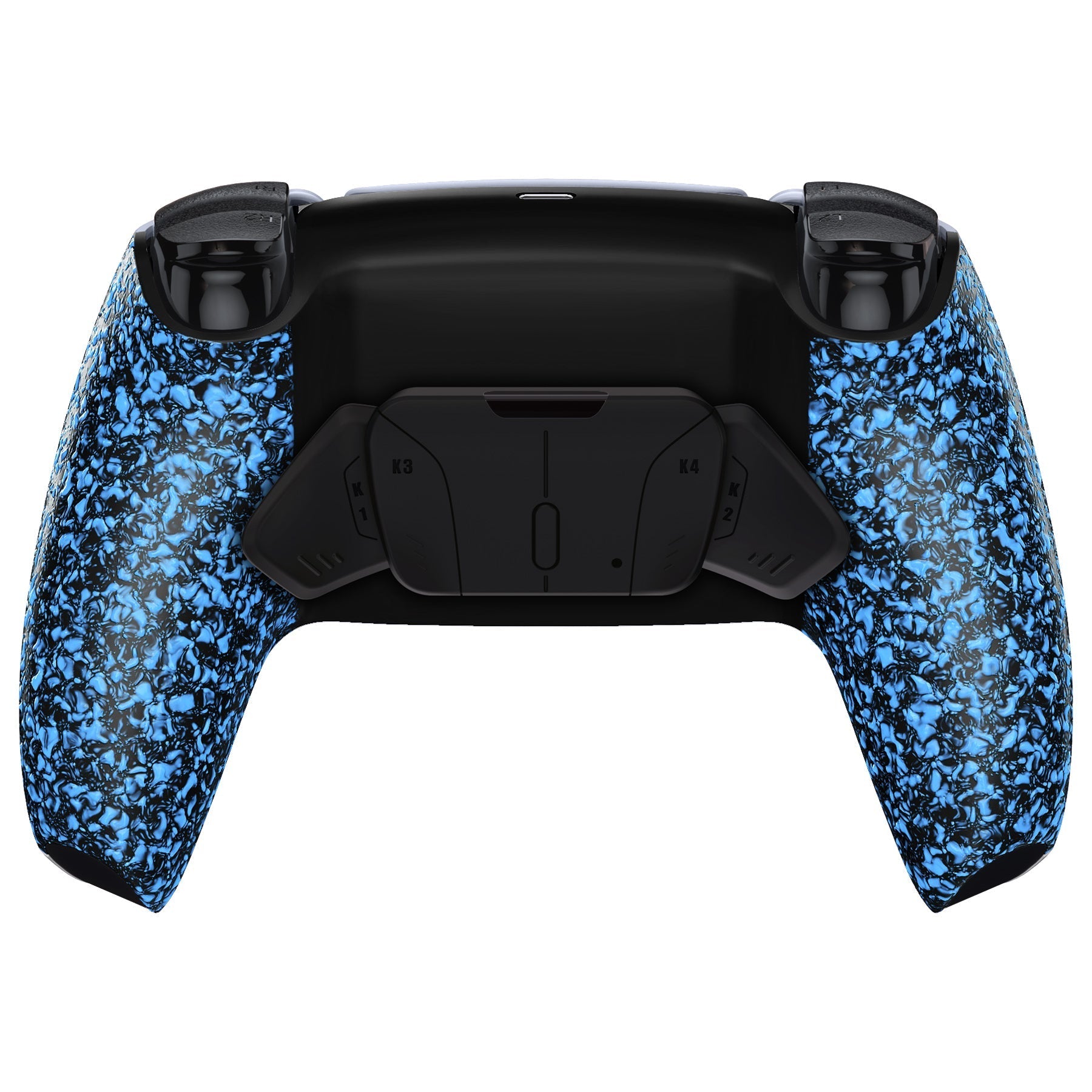 eXtremeRate Retail Textured Blue Remappable RISE 4.0 Remap Kit for ps5 Controller BDM 010 & BDM 020, Upgrade Board & Redesigned Back Shell & 4 Back Buttons for ps5 Controller - Controller NOT Included - YPFP3005