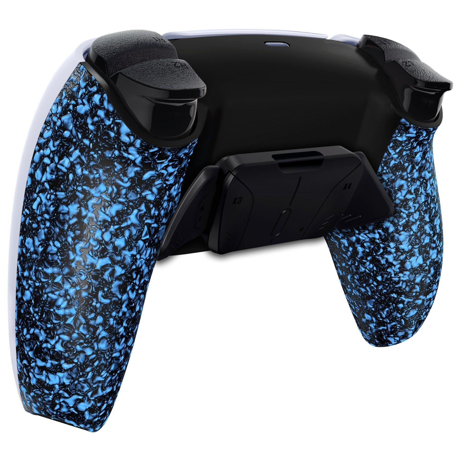 eXtremeRate Retail Textured Blue Remappable RISE 4.0 Remap Kit for ps5 Controller BDM 010 & BDM 020, Upgrade Board & Redesigned Back Shell & 4 Back Buttons for ps5 Controller - Controller NOT Included - YPFP3005