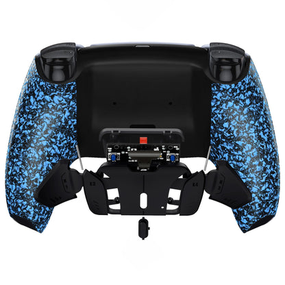 eXtremeRate Retail Textured Blue Remappable RISE 4.0 Remap Kit for ps5 Controller BDM 010 & BDM 020, Upgrade Board & Redesigned Back Shell & 4 Back Buttons for ps5 Controller - Controller NOT Included - YPFP3005