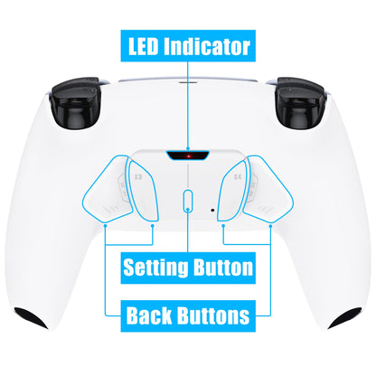 eXtremeRate Retail White Remappable RISE 4.0 Remap Kit for ps5 Controller BDM 010 & BDM 020, Upgrade Board & Redesigned Back Shell & 4 Back Buttons for ps5 Controller - Controller NOT Included - YPFP3006