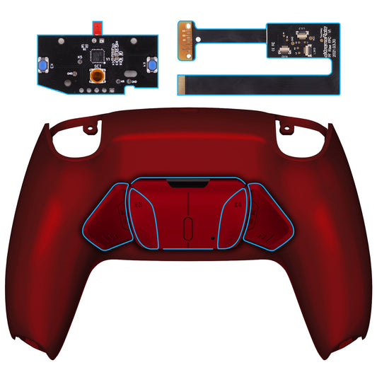 eXtremeRate Retail Scarlet Red Remappable RISE 4.0 Remap Kit for ps5 Controller BDM 010 & BDM 020, Upgrade Board & Redesigned Back Shell & 4 Back Buttons for ps5 Controller - Controller NOT Included - YPFP3007