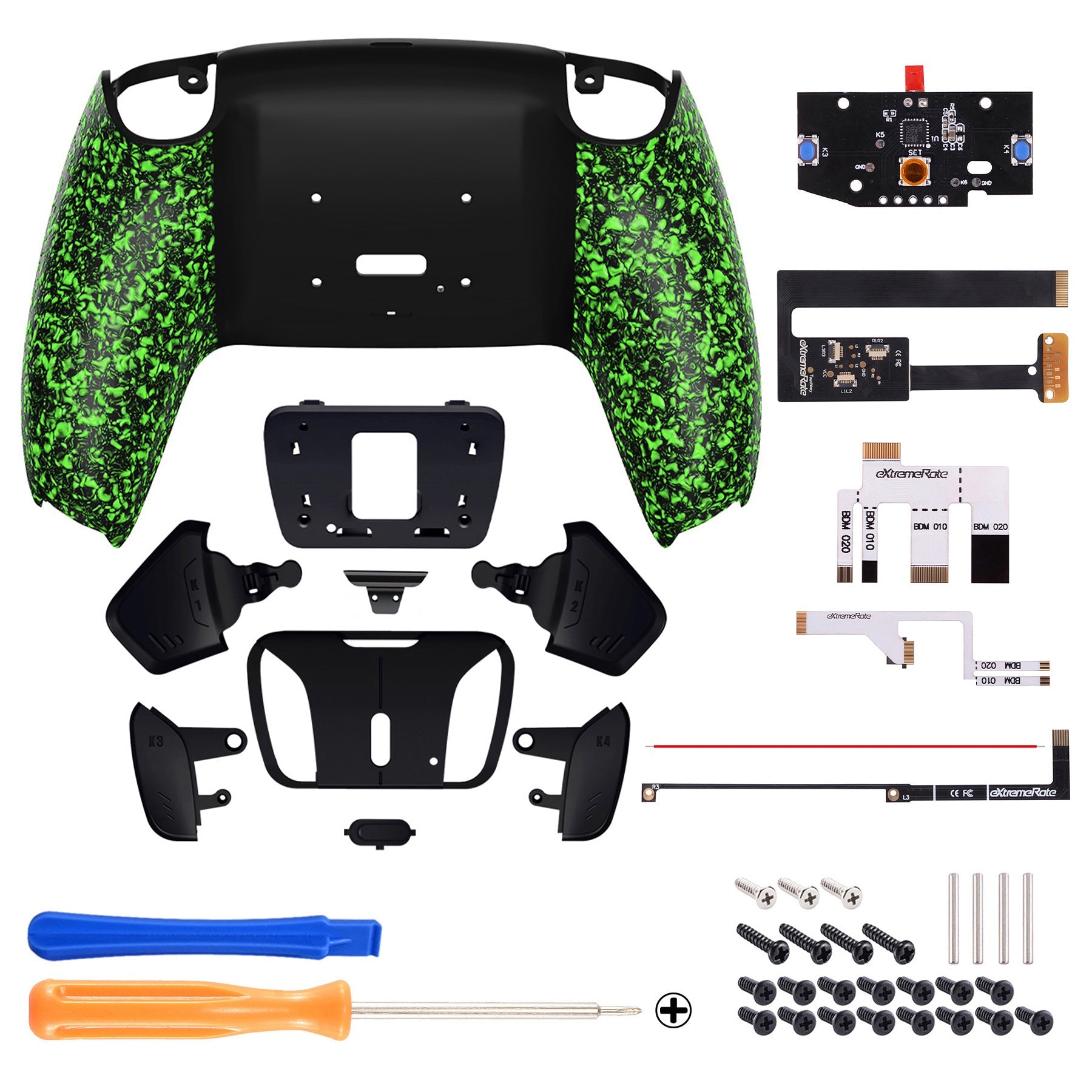 eXtremeRate Remappable RISE 4.0 Remap Kit for PS5 Controller BDM-010/020 - Textured Green eXtremeRate