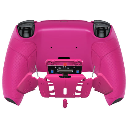 eXtremeRate Retail Nova Pink Rubberized Grip Remappable RISE4 Remap Kit for PS5 Controller BDM-030, Upgrade Board & Redesigned Nova Pink Back Shell & 4 Back Buttons for PS5 Controller - Controller NOT Included - YPFU6009G3