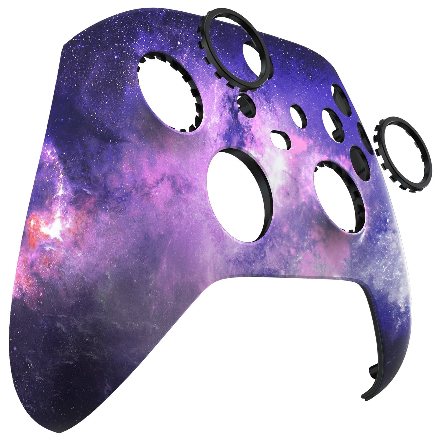 eXtremeRate Retail Nebula Galaxy ASR Version Front Housing Shell with Accent Rings for Xbox Series X/S Controller, Custom Soft Touch Cover Faceplate for Xbox Core Controller Model 1914 - Controller NOT Included - YX3T101