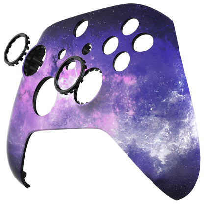 eXtremeRate Retail Nebula Galaxy ASR Version Front Housing Shell with Accent Rings for Xbox Series X/S Controller, Custom Soft Touch Cover Faceplate for Xbox Core Controller Model 1914 - Controller NOT Included - YX3T101