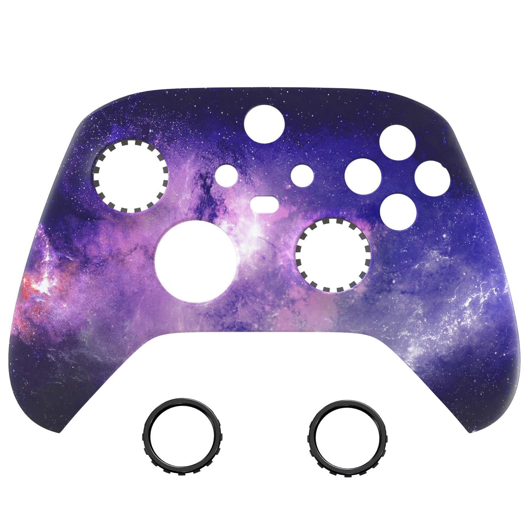 eXtremeRate Retail Nebula Galaxy ASR Version Front Housing Shell with Accent Rings for Xbox Series X/S Controller, Custom Soft Touch Cover Faceplate for Xbox Core Controller Model 1914 - Controller NOT Included - YX3T101