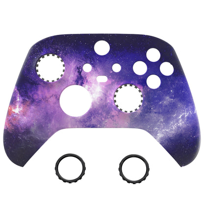 eXtremeRate Retail Nebula Galaxy ASR Version Front Housing Shell with Accent Rings for Xbox Series X/S Controller, Custom Soft Touch Cover Faceplate for Xbox Core Controller Model 1914 - Controller NOT Included - YX3T101