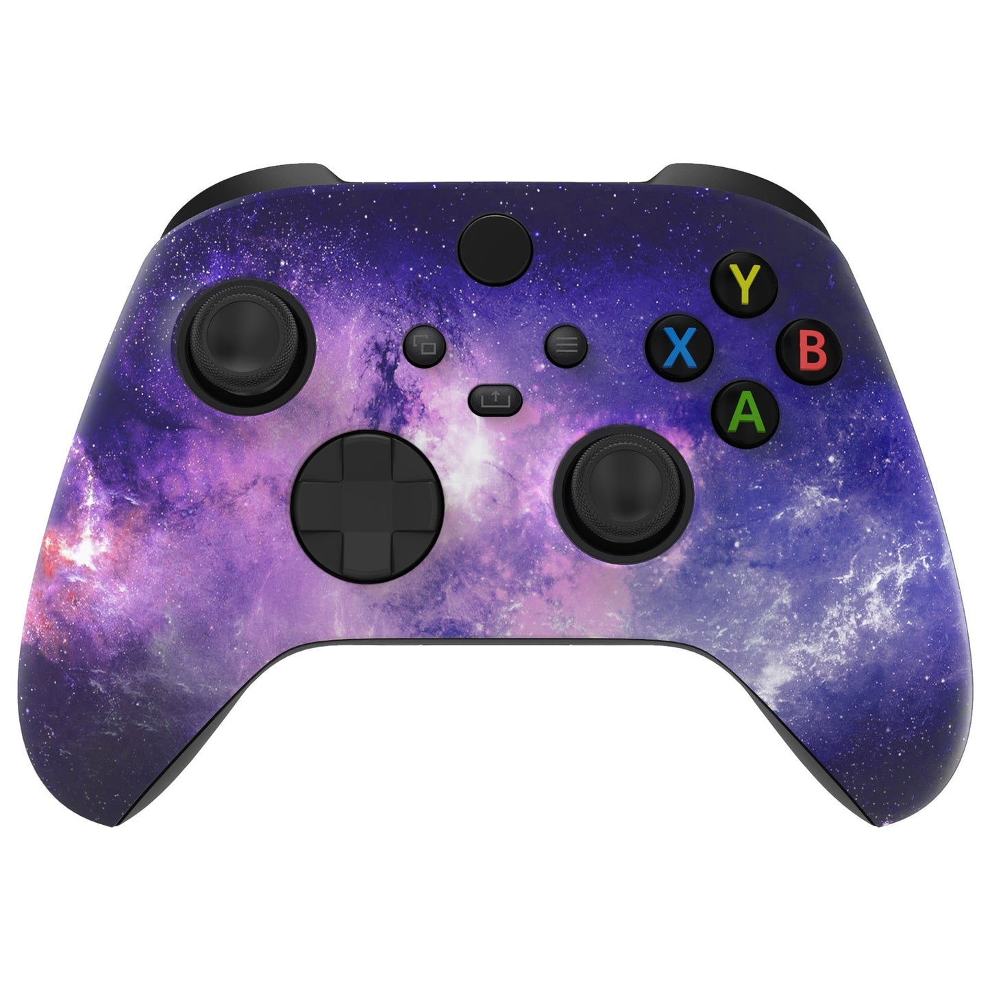 eXtremeRate Retail Nebula Galaxy ASR Version Front Housing Shell with Accent Rings for Xbox Series X/S Controller, Custom Soft Touch Cover Faceplate for Xbox Core Controller Model 1914 - Controller NOT Included - YX3T101