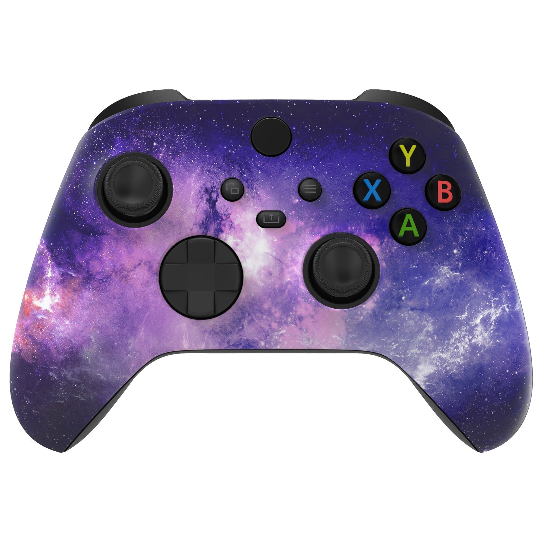 eXtremeRate Retail Nebula Galaxy ASR Version Front Housing Shell with Accent Rings for Xbox Series X/S Controller, Custom Soft Touch Cover Faceplate for Xbox Core Controller Model 1914 - Controller NOT Included - YX3T101