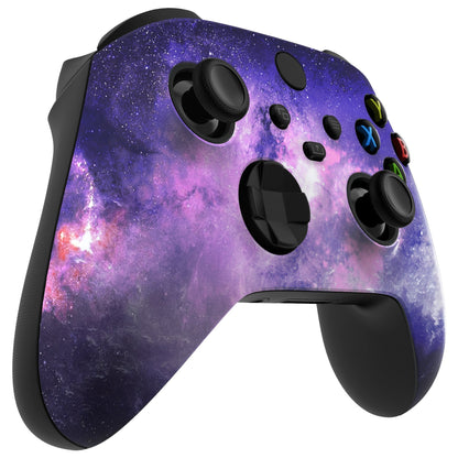 eXtremeRate Retail Nebula Galaxy ASR Version Front Housing Shell with Accent Rings for Xbox Series X/S Controller, Custom Soft Touch Cover Faceplate for Xbox Core Controller Model 1914 - Controller NOT Included - YX3T101