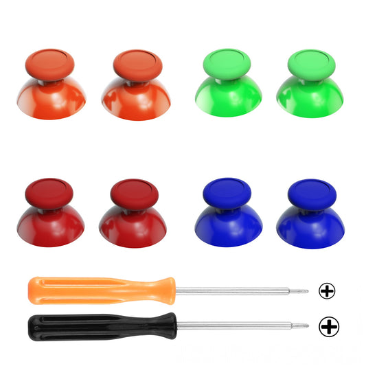 eXtremeRate Retail Replacement 3D Joystick Thumbsticks, Analog Thumb Sticks with Cross Screwdriver for Nintendo Switch Pro Controller -Red & Orange & Green & Blue - ZKRM503