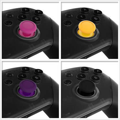 eXtremeRate Retail Replacement 3D Joystick Thumbsticks, Analog Thumb Sticks with Cross Screwdriver for Nintendo Switch Pro Controller - Yellow & Purple & Pink & Black - ZKRM504