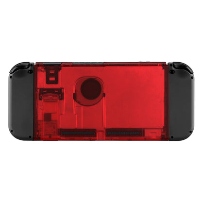 eXtremeRate Retail Transparent Clear Red Console Back Plate DIY Replacement Housing Shell Case for Nintendo Switch Console with Kickstand - JoyCon Shell NOT Included - ZM502