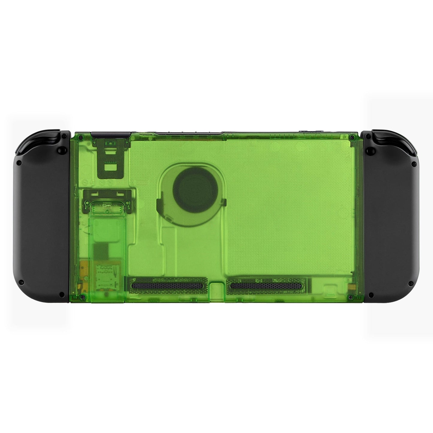 eXtremeRate Retail Transparent Clear Green Console Back Plate DIY Replacement Housing Shell Case for Nintendo Switch Console with Kickstand - JoyCon Shell NOT Included - ZM503