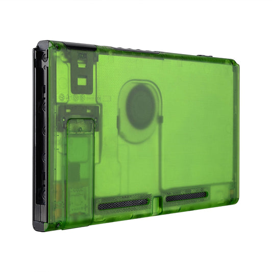 eXtremeRate Retail Transparent Clear Green Console Back Plate DIY Replacement Housing Shell Case for Nintendo Switch Console with Kickstand - JoyCon Shell NOT Included - ZM503