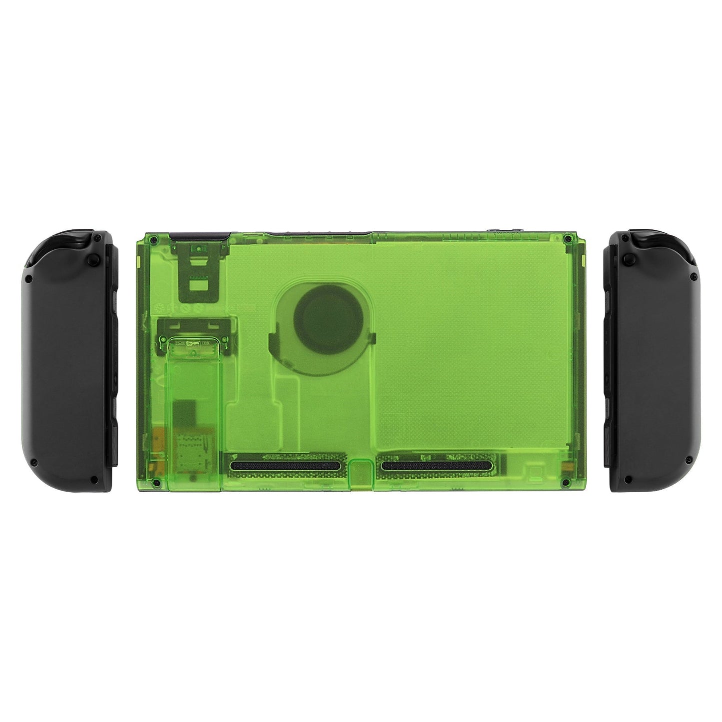 eXtremeRate Retail Transparent Clear Green Console Back Plate DIY Replacement Housing Shell Case for Nintendo Switch Console with Kickstand - JoyCon Shell NOT Included - ZM503