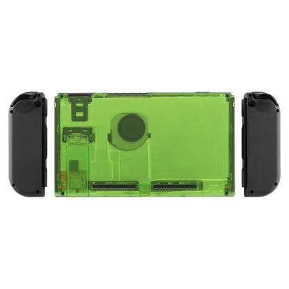 eXtremeRate Retail Transparent Clear Green Console Back Plate DIY Replacement Housing Shell Case for Nintendo Switch Console with Kickstand - JoyCon Shell NOT Included - ZM503