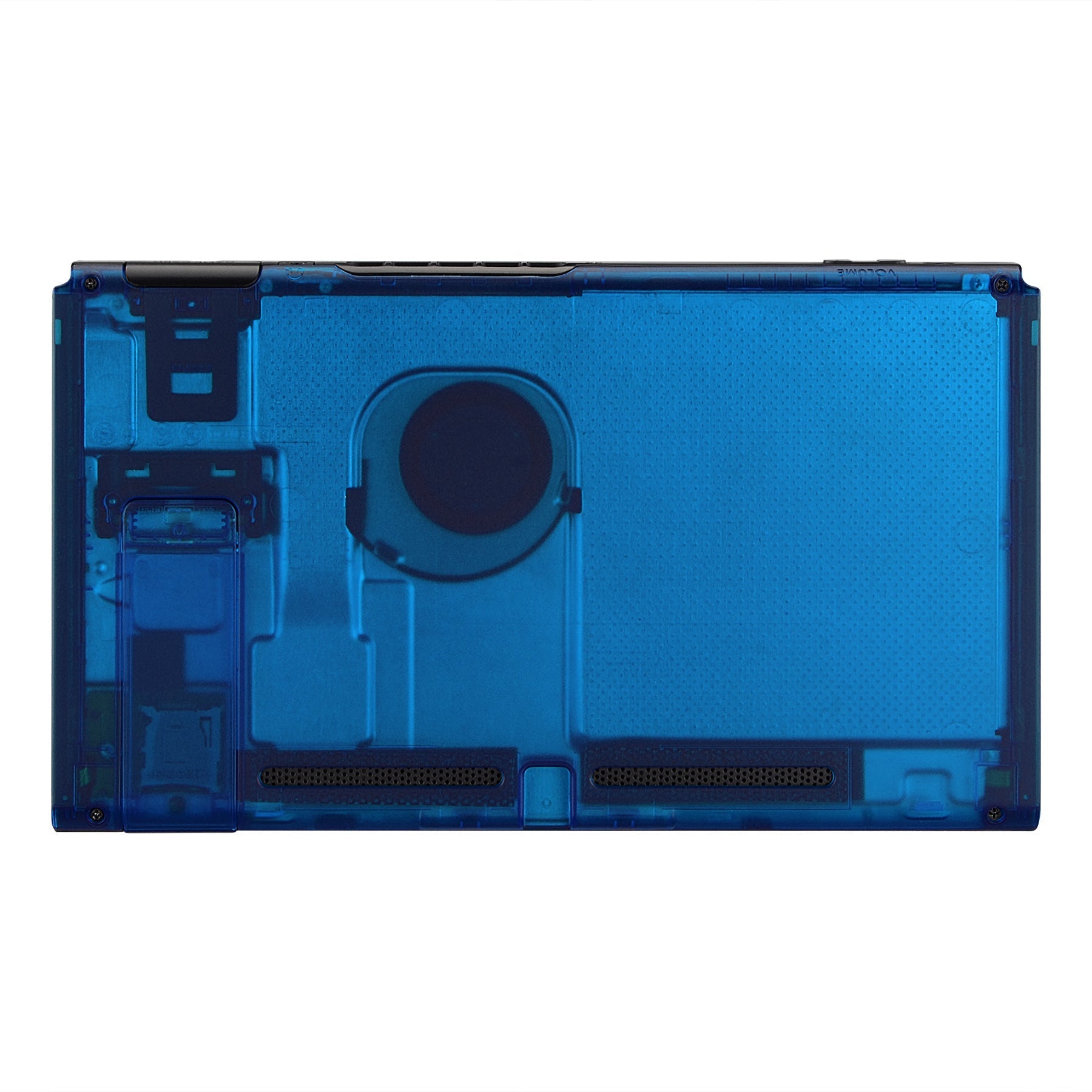 eXtremeRate Retail Transparent Clear Blue Console Back Plate DIY Replacement Housing Shell Case for Nintendo Switch Console with Kickstand - JoyCon Shell NOT Included - ZM504