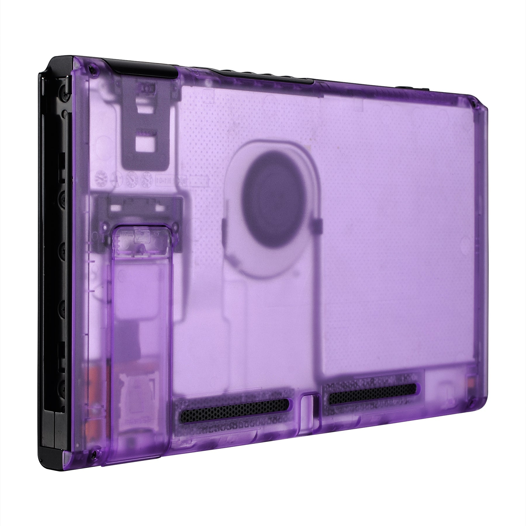 eXtremeRate Retail Clear Atomic Purple Console Back Plate DIY Replacement Housing Shell Case for Nintendo Switch Console with Kickstand - JoyCon Shell NOT Included - ZM505