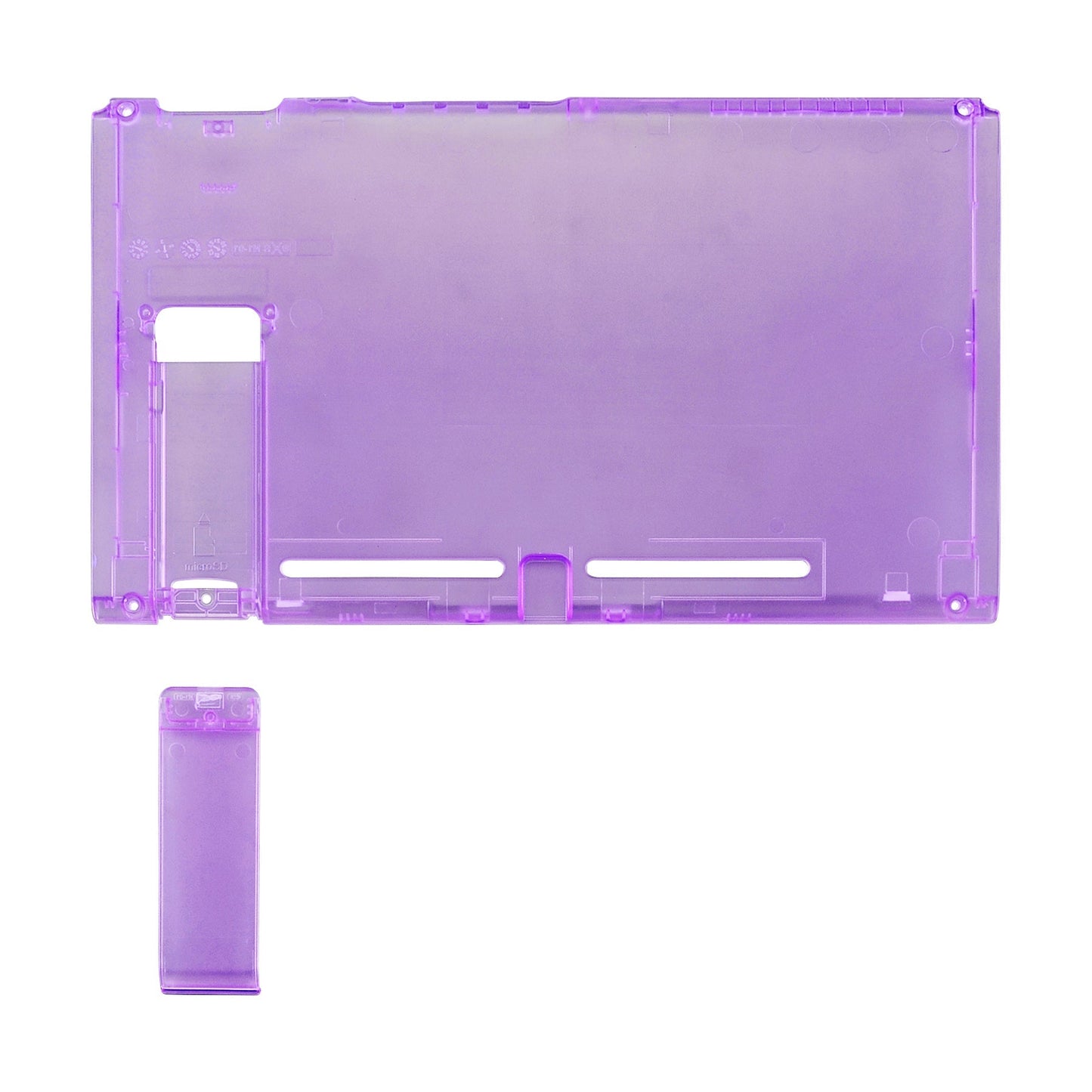 eXtremeRate Retail Clear Atomic Purple Console Back Plate DIY Replacement Housing Shell Case for Nintendo Switch Console with Kickstand - JoyCon Shell NOT Included - ZM505