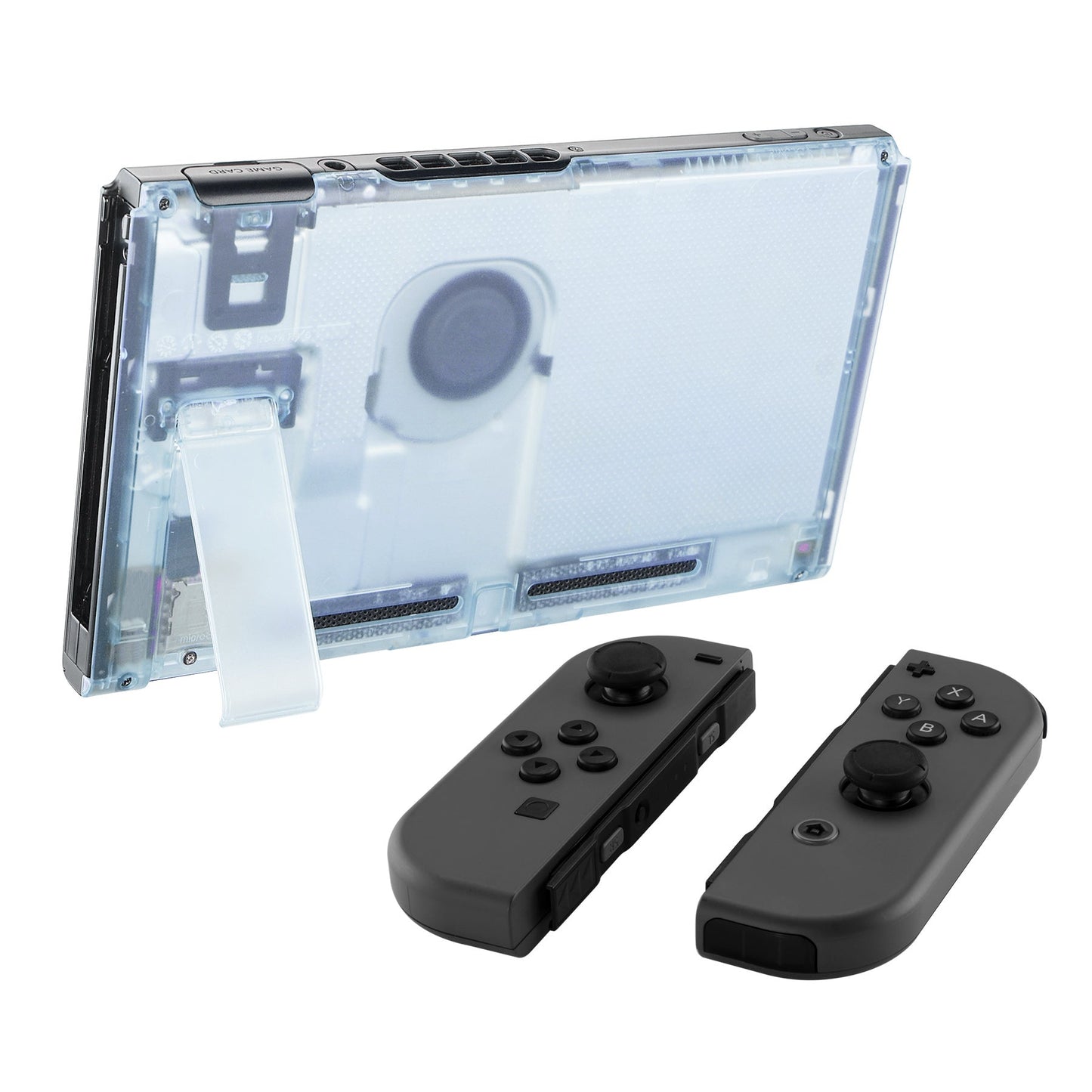 eXtremeRate Retail Glacier Blue Console Back Plate DIY Replacement Housing Shell Case for Nintendo Switch Console with Kickstand JoyCon Shell NOT Included - ZM506